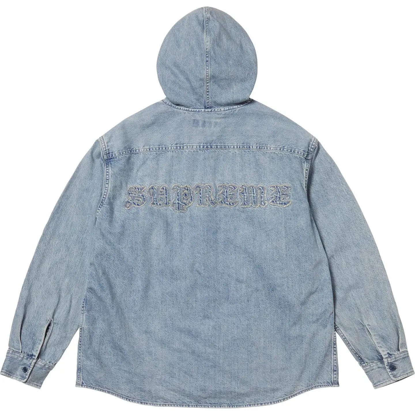 Supreme Hooded Denim Shirt Washed Indigo