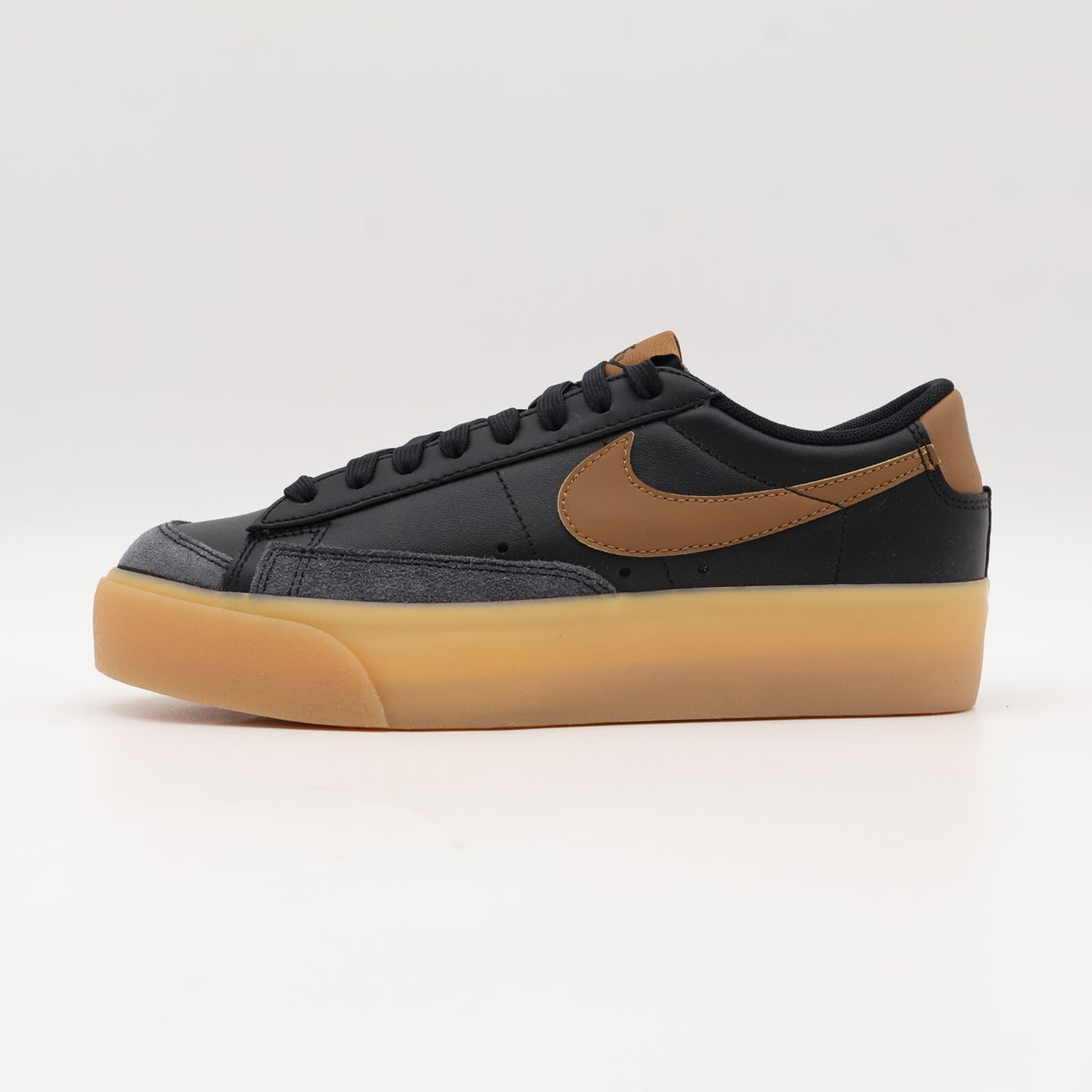 DJ0292-003 Nike Blazer Low Platform Black White Gum Yellow (Women's)