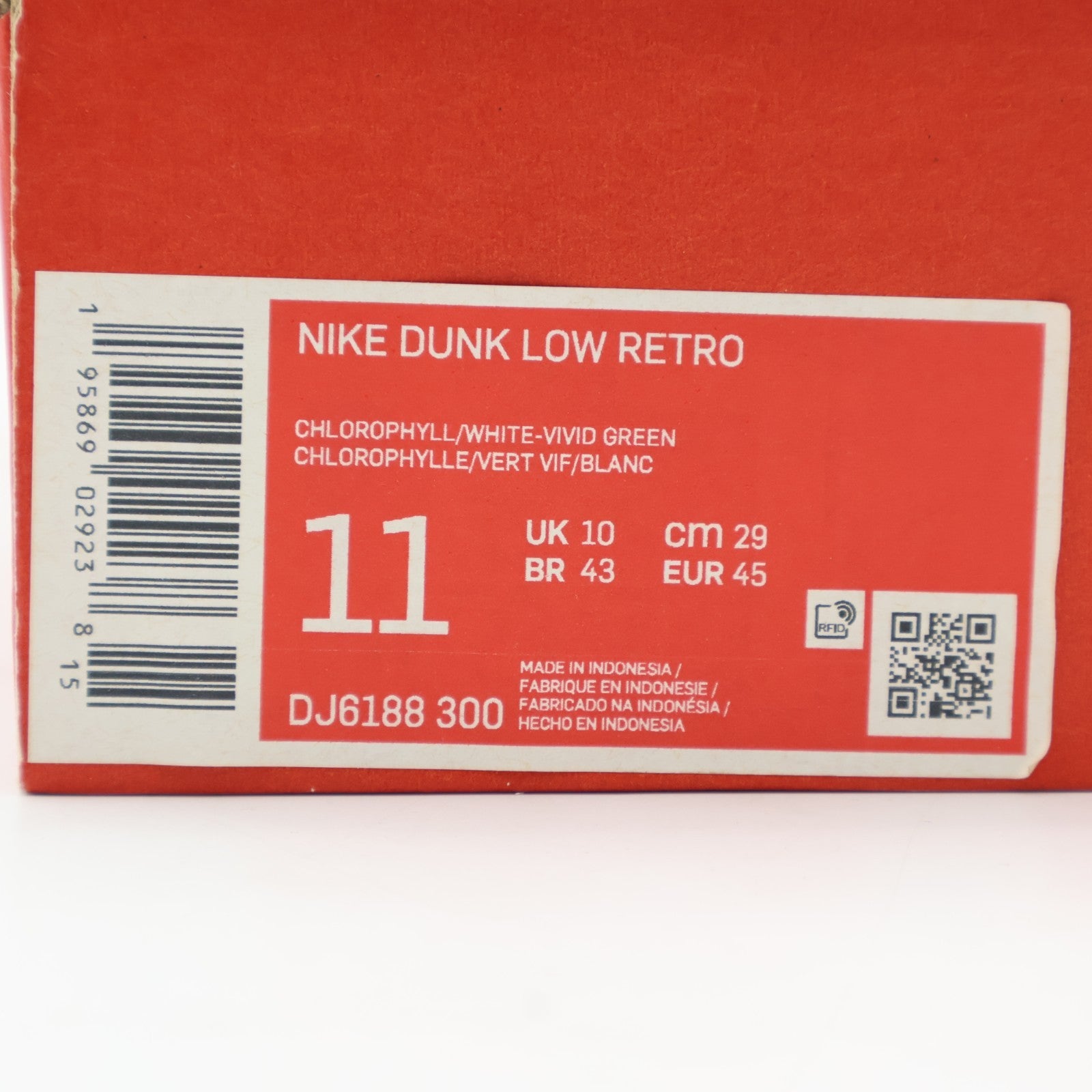 Size 11 - DJ6188-300 Nike Dunk Low Chlorophyll (Men's)