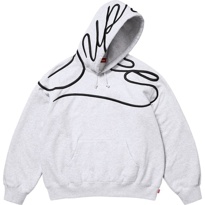 Supreme Shoulder Script Hooded Sweatshirt Ash Grey