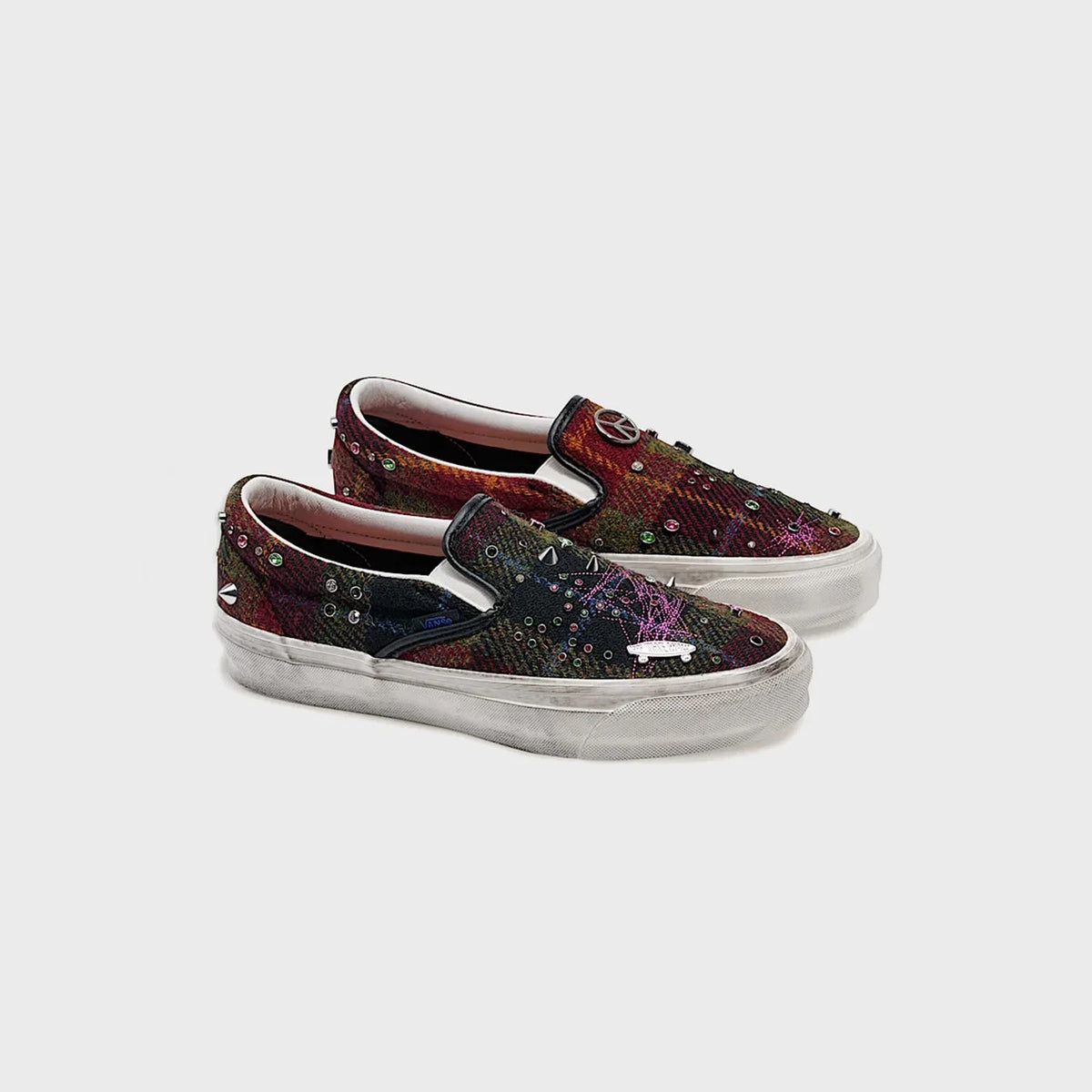 VN000E96BJN Harris Tweed Ã Vans Premium Classic Slip-On "Tweed Red/Blue" (Men's)