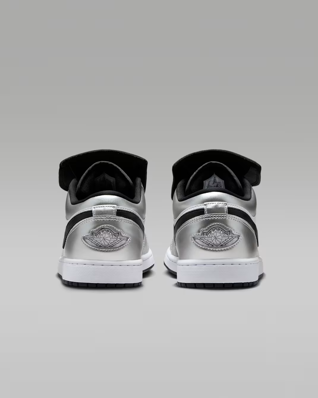 IR2278-100 Nike Air Jordan 1 Low Se White Black Metallic Silver (Men's)