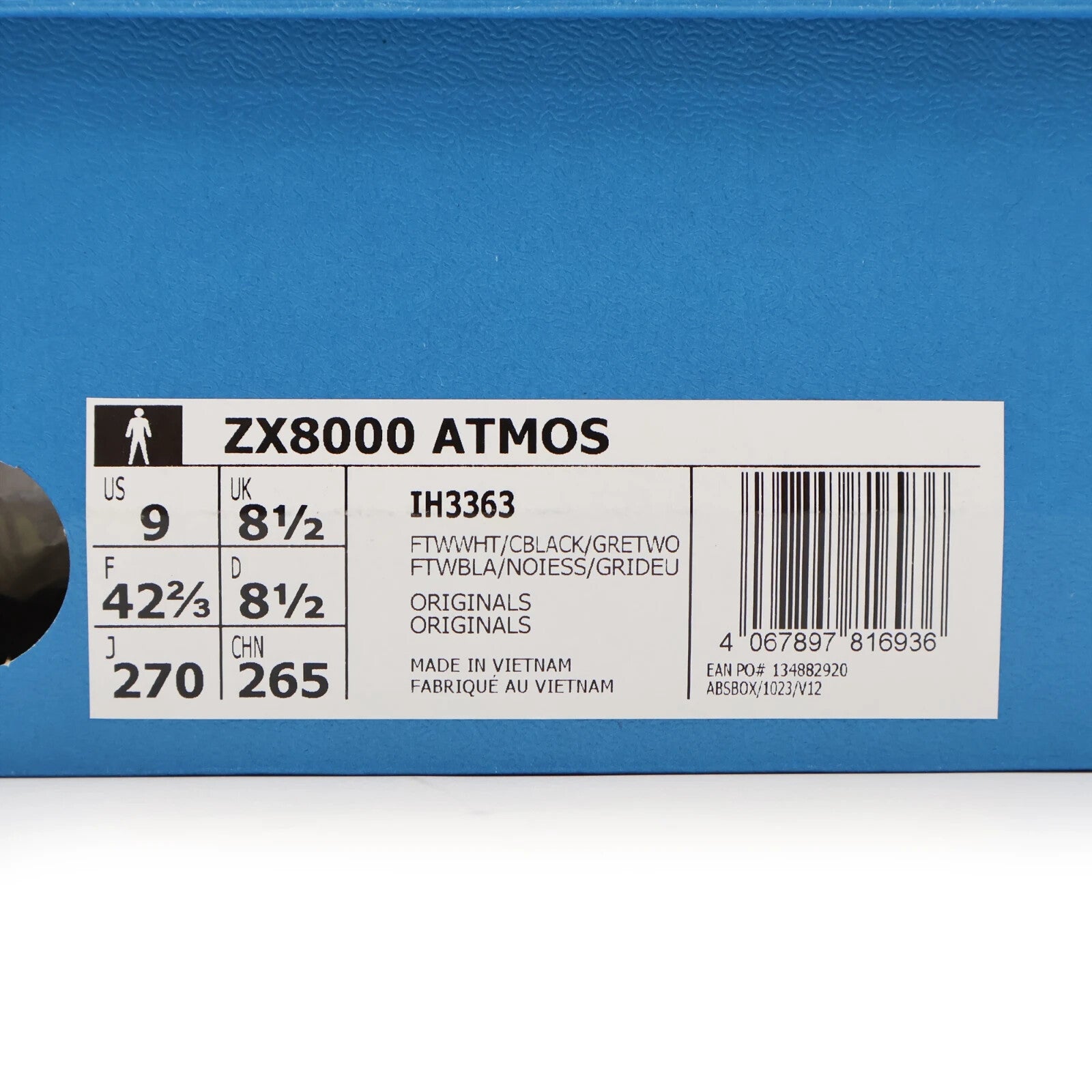 IH3363 atmos adidas Originals ZX8000 G-SNK 9 Blue Grey Yellow White (Men's)