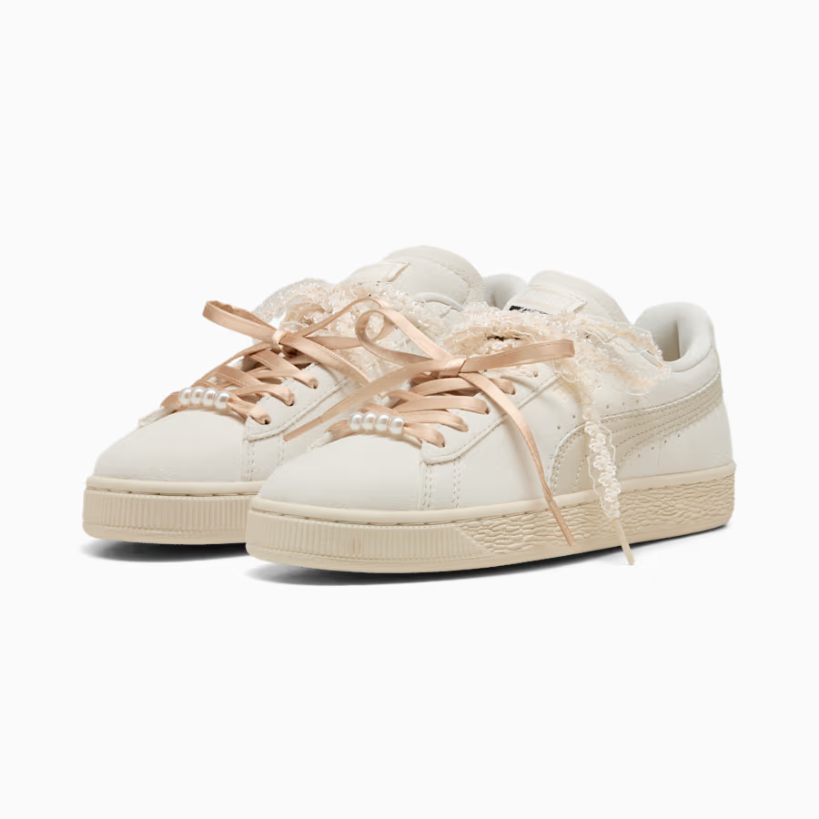408330-01 Puma Suede Bloom "Frosted Ivory/Silver Fog" (Women's)