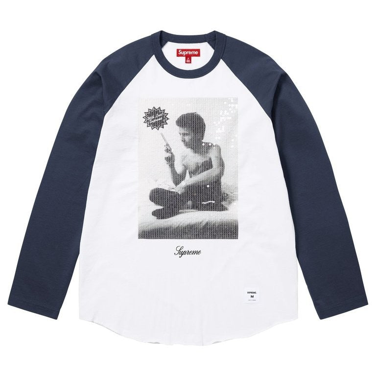 Supreme x Larry Clark Sequin Raglan L/S Top Navy
