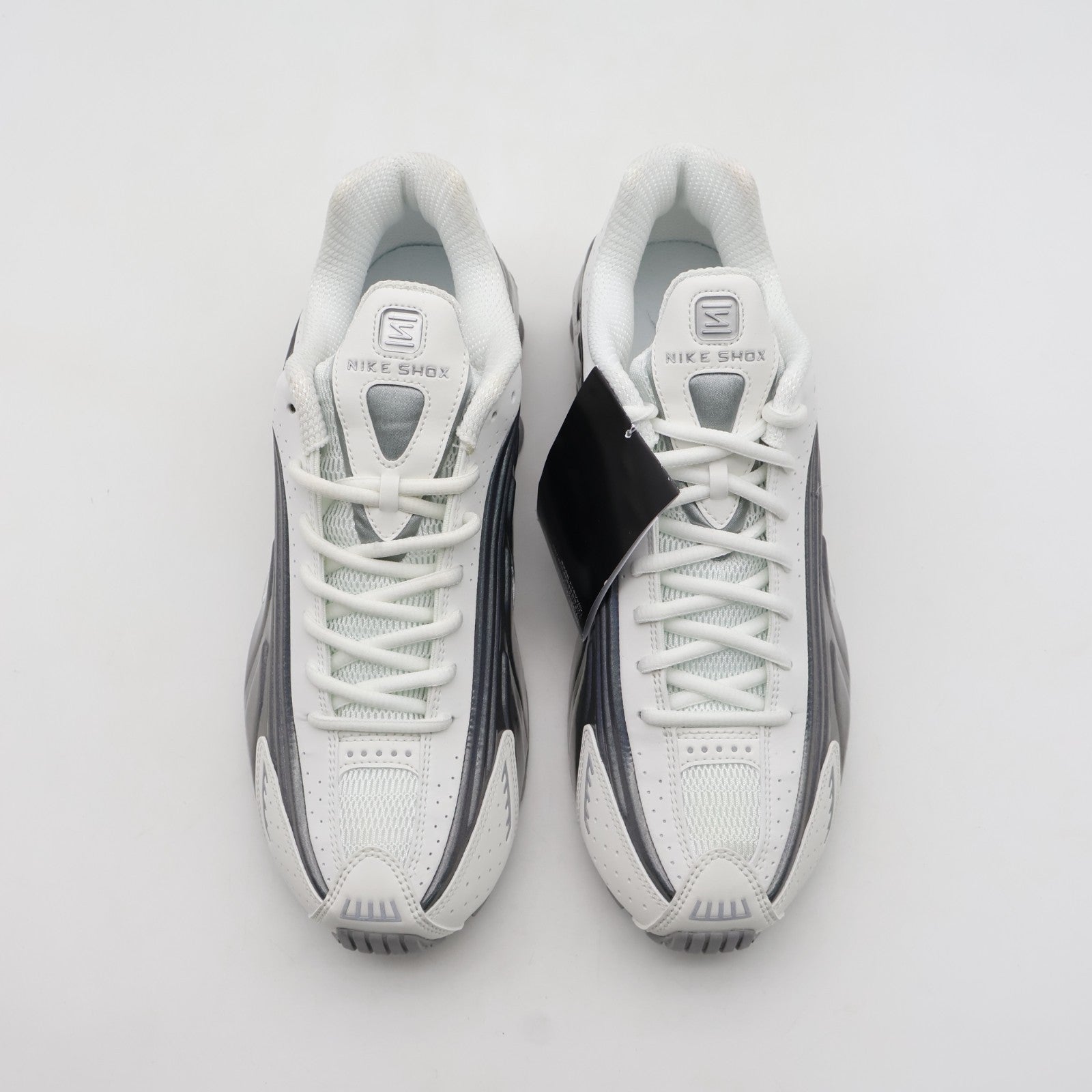 IB7703-100 Nike Shox R4 Summit White and Metallic Silver (Women's)