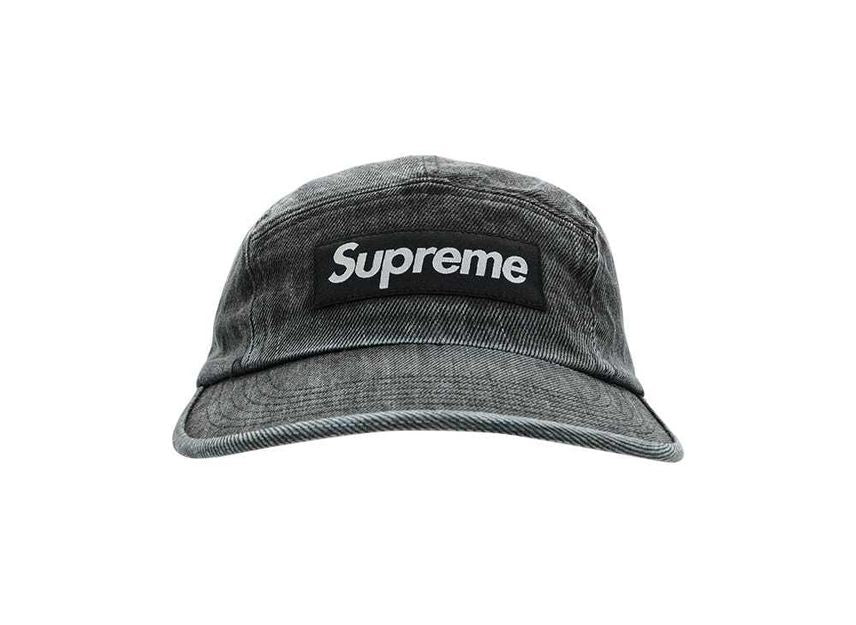 Supreme Coated Denim Camp Cap Black