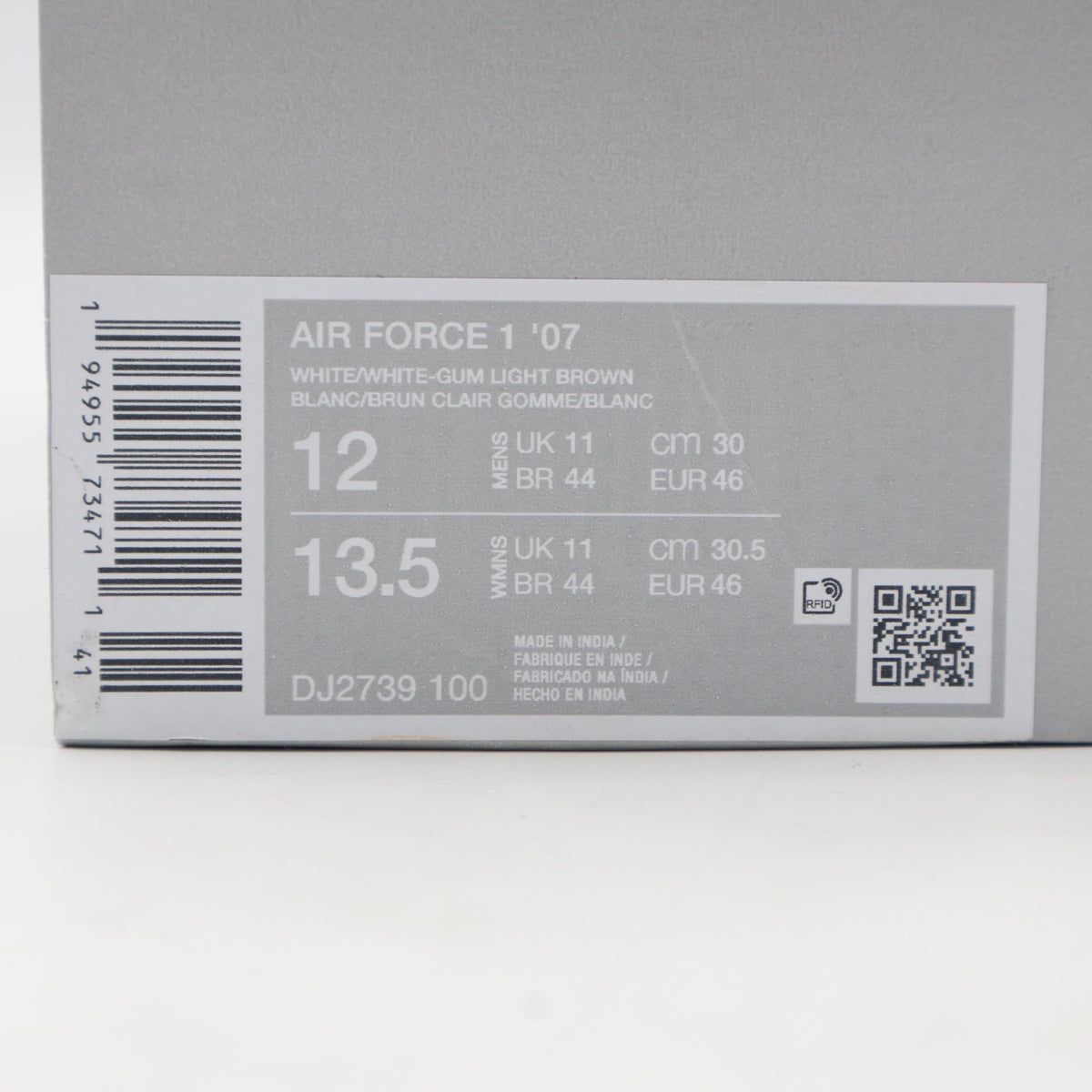 DJ2739-100 Nike Air Force 1 Low White Gum (Men's)