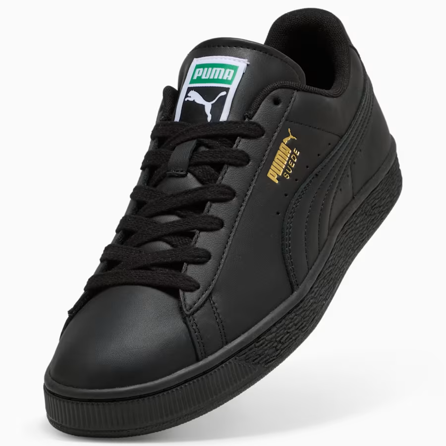 408467-02 Puma Suede "PUMA Black/Archive Green" (Men's)
