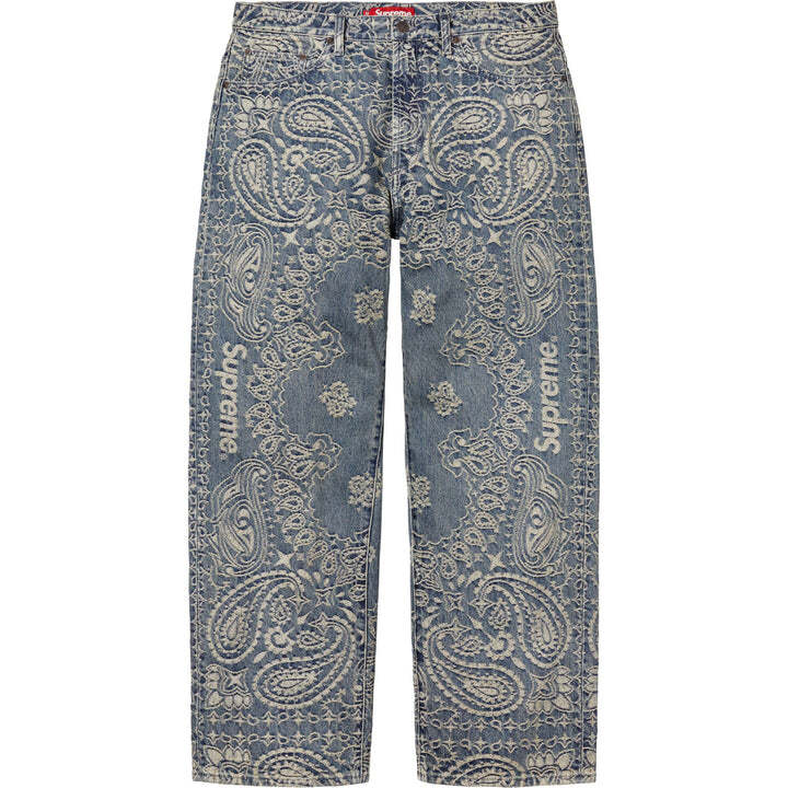 Supreme Bandana Jacquard Baggy Jean Blue