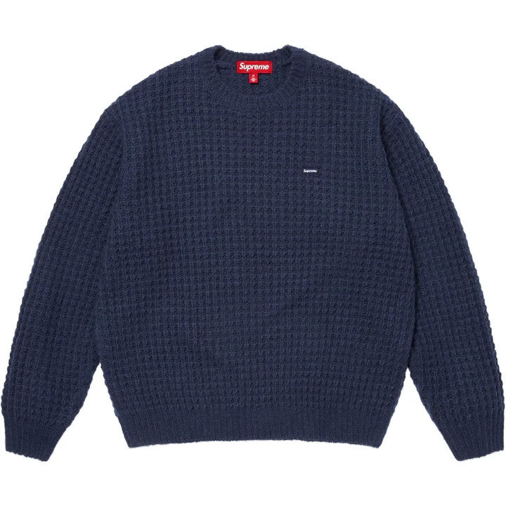 Supreme Small Box Waffle Sweater Navy