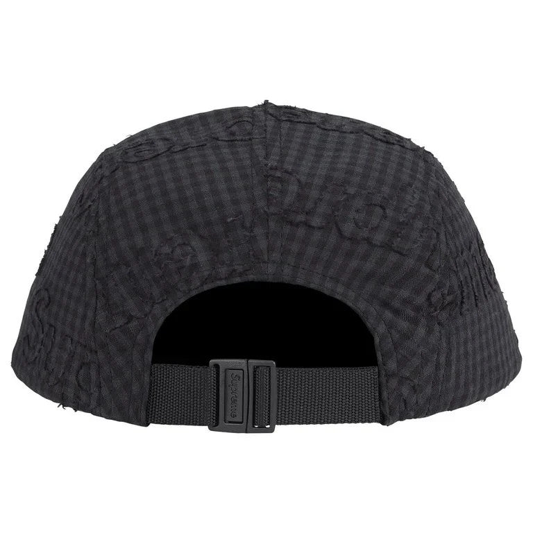 Supreme Monogram Gingham Camp Cap Black