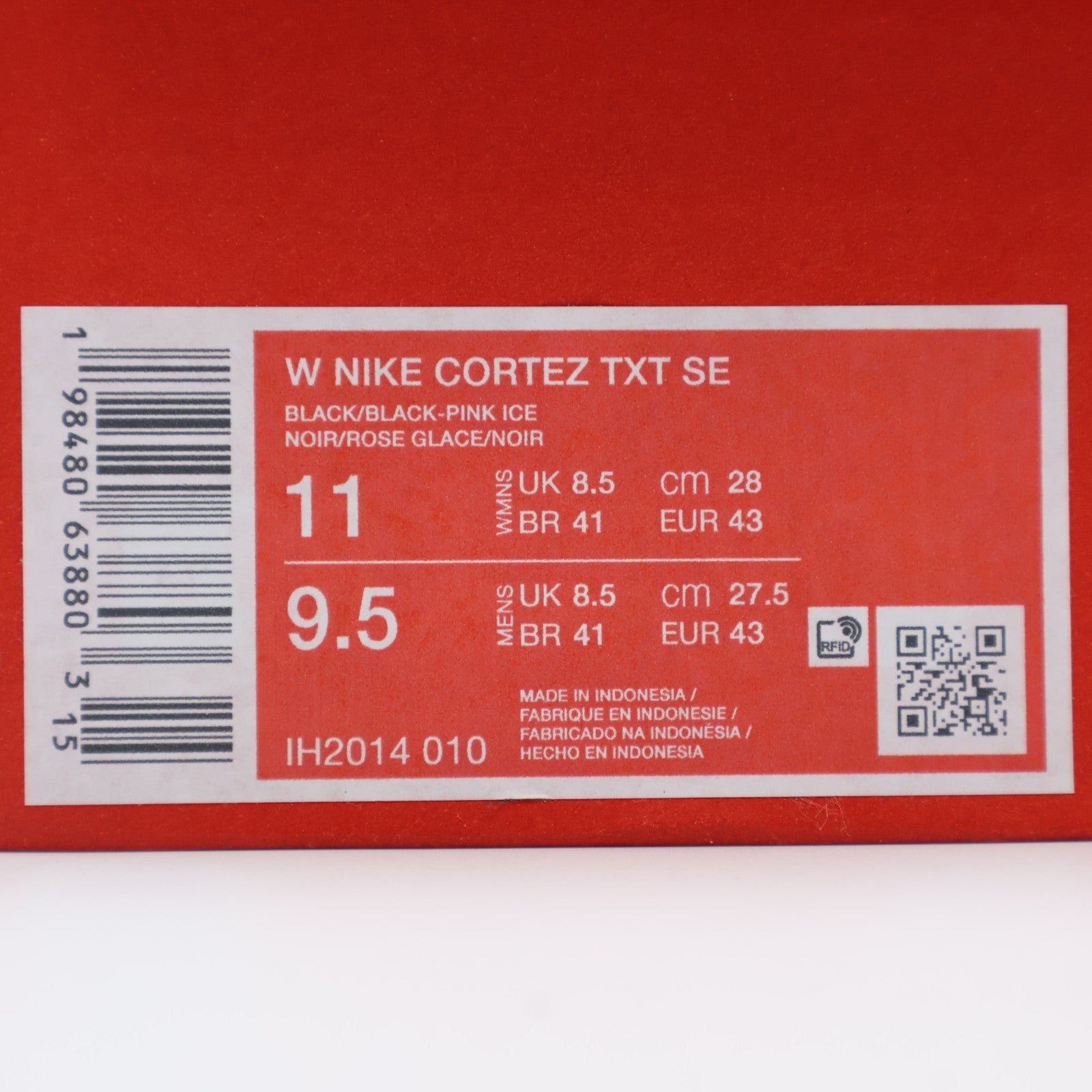 IH2014-010 Nike Cortez Satin Black Pink (Women's)