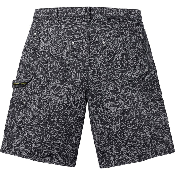 Supreme Handwriting Double Knee Denim Short Black