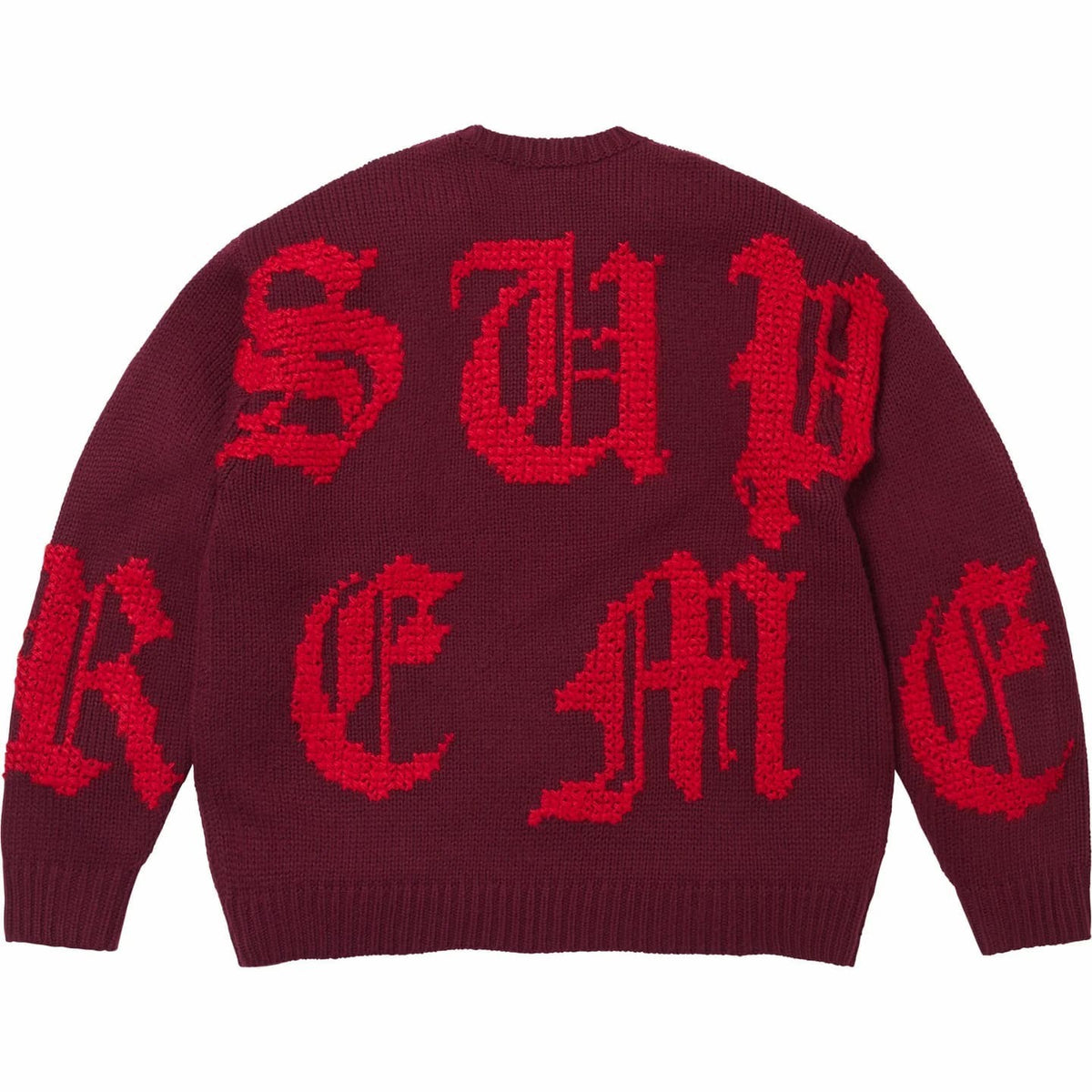 Supreme Cross Stitch Logo Sweater Burgundy