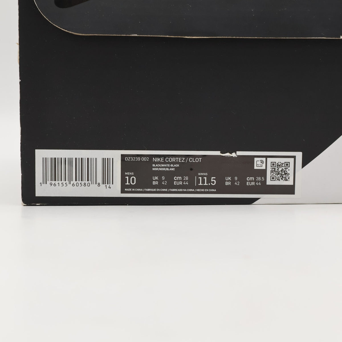 DZ3239-002 CLOT Nike Cortez Black White (Men's)
