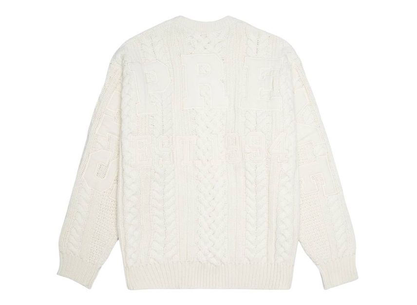 Supreme Applique Cable Knit Sweater Ivory