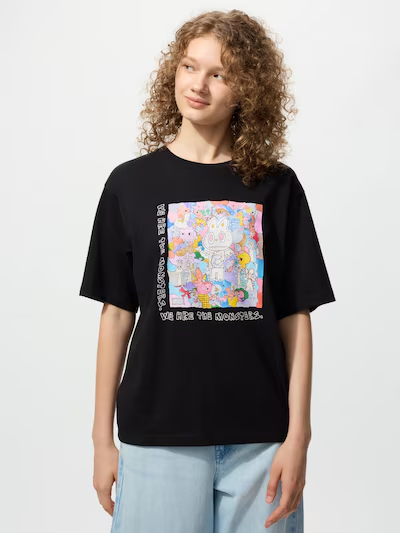 Uniqlo POP MART THE MONSTERS (LABUBU) UT Women'S Black