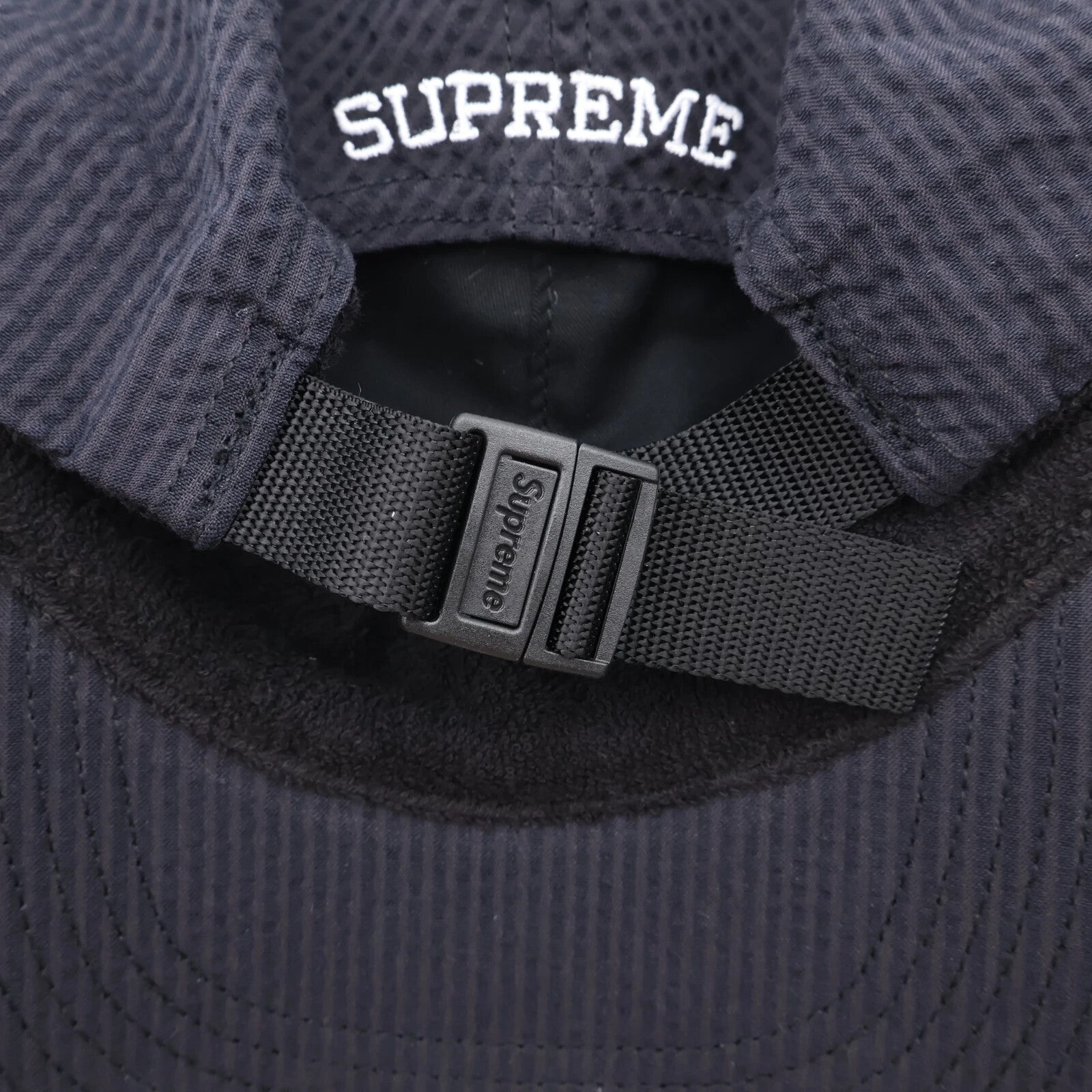 Supreme Seersucker S Logo 6-Panel Black
