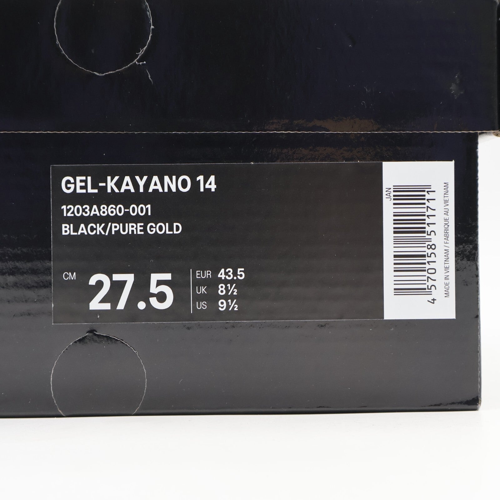 1203A860-001 Ayrton Senna Asics Gel-Kayano 14 Black Pure Gold (Men's)