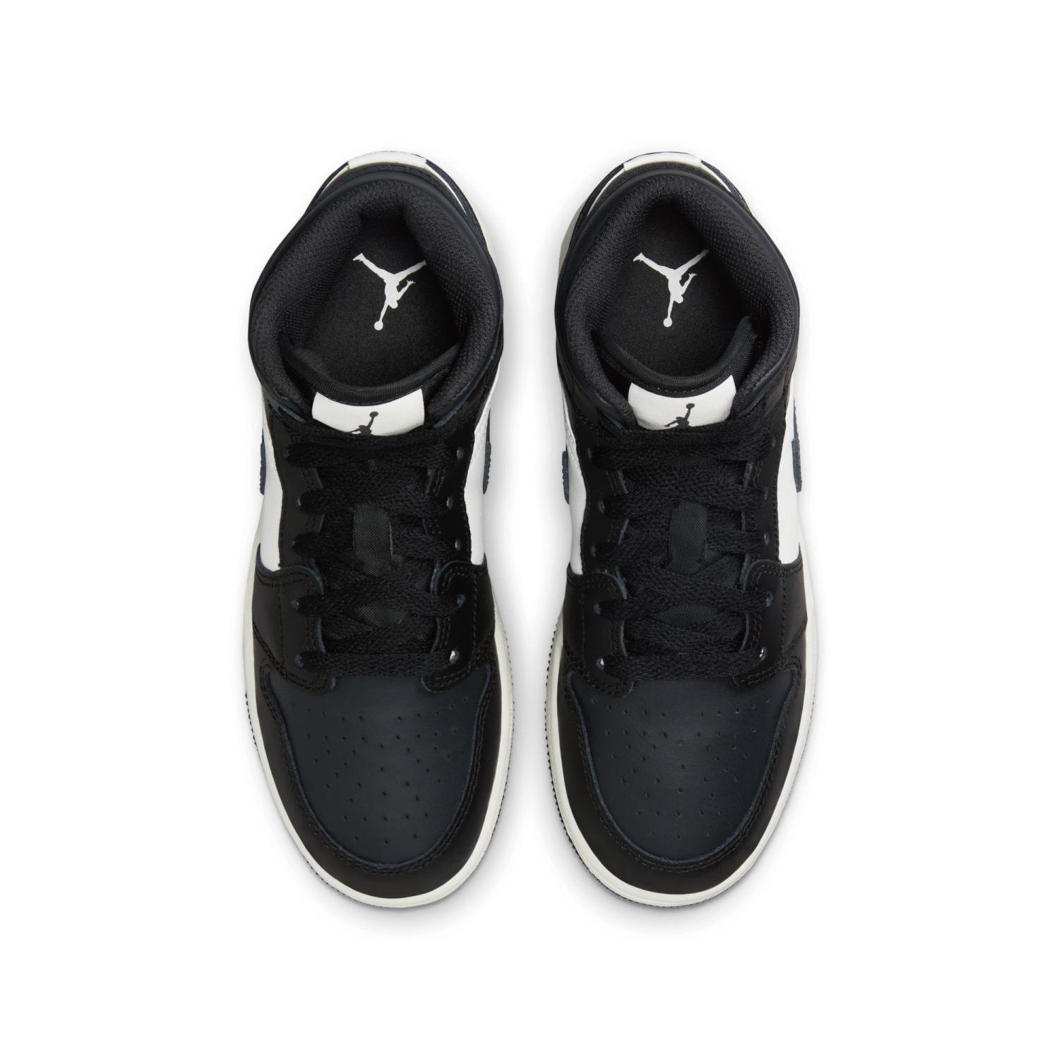 DQ8423-010 NIKE AIR JORDAN 1 MID GS BLACK OFF NOIR-SUMMIT WHITE (Men's)