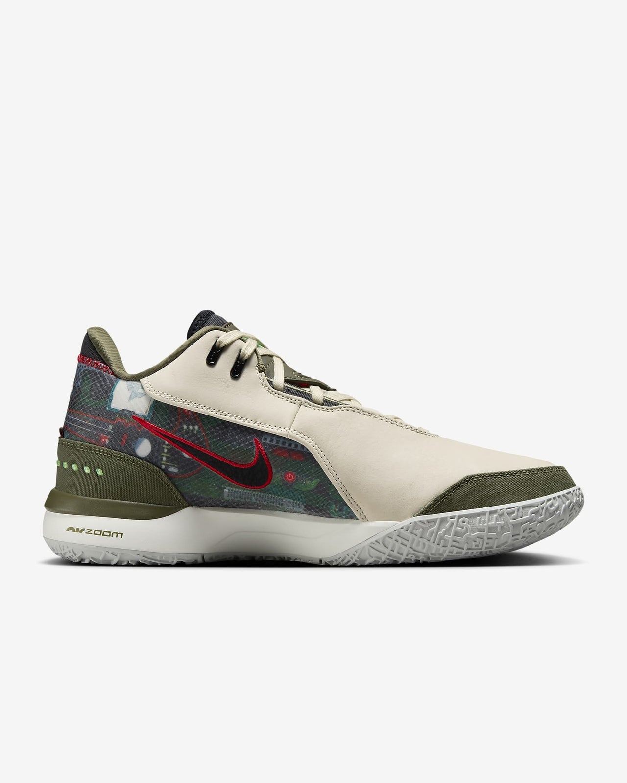 HF0716-200 FaZe Clan Nike LeBron NXXT Gen AMPD Light Cream Medium Olive (Men's)