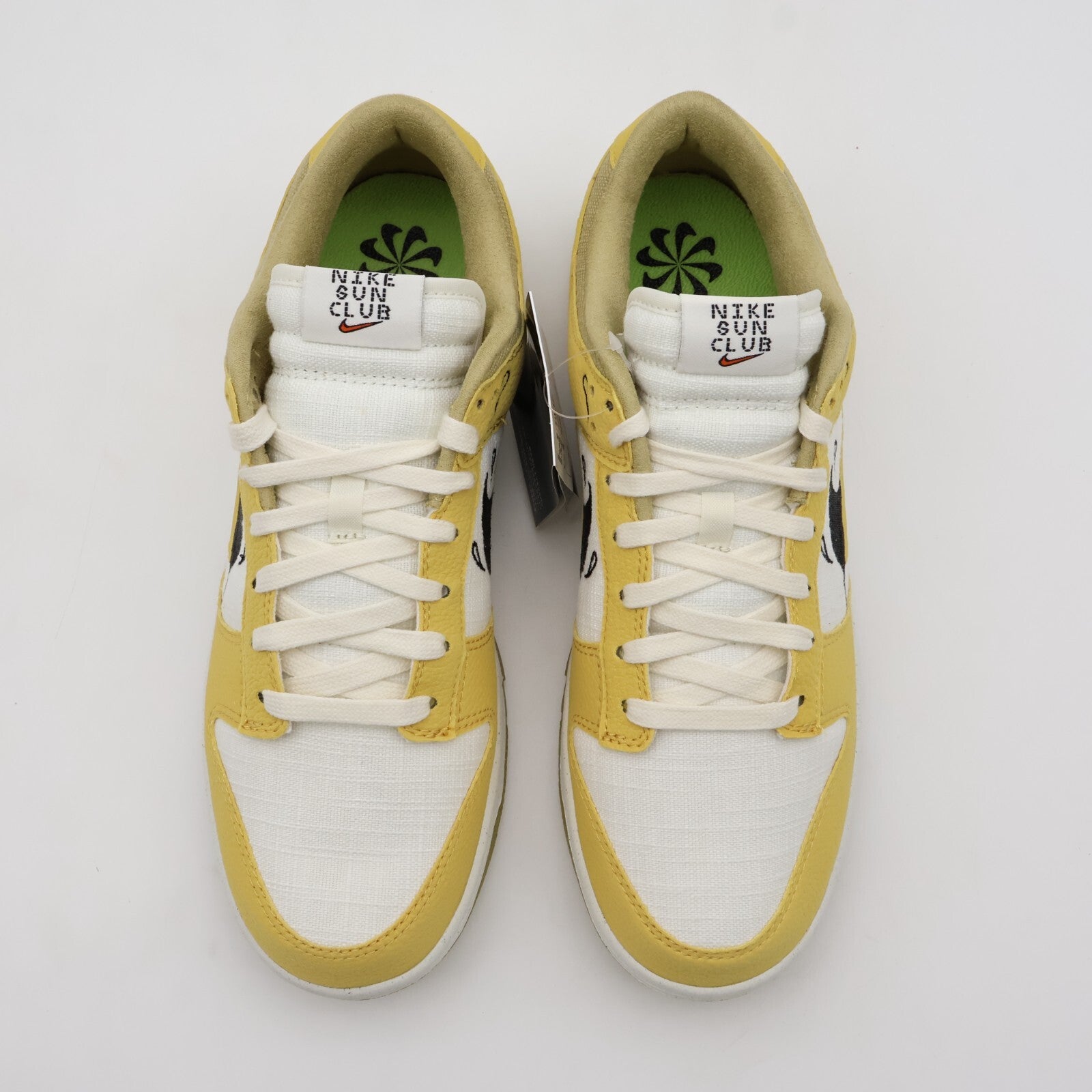 DV1681-100 Nike Dunk Low Sun Club White Yellow Wheat Grass Orange Sanded (Men's)