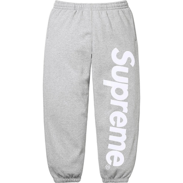 Supreme Satin Applique Sweatpant Heather Grey