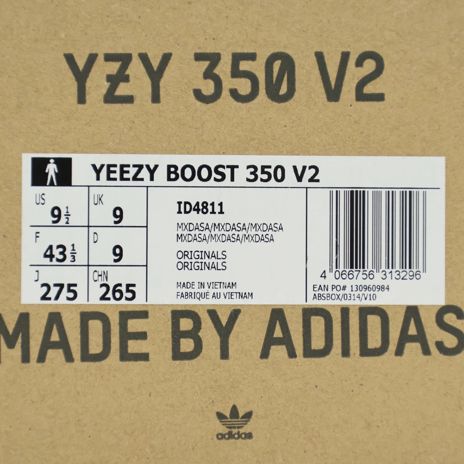 ID4811 adidas Yeezy Boost 350 V2 MX Dark Salt Grey Black Marble (Men's)
