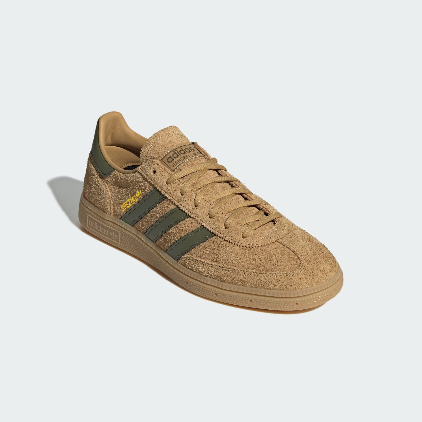 JQ8298 adidas Handball Spezial Golden Beige Focus Olive Gum (Men's)