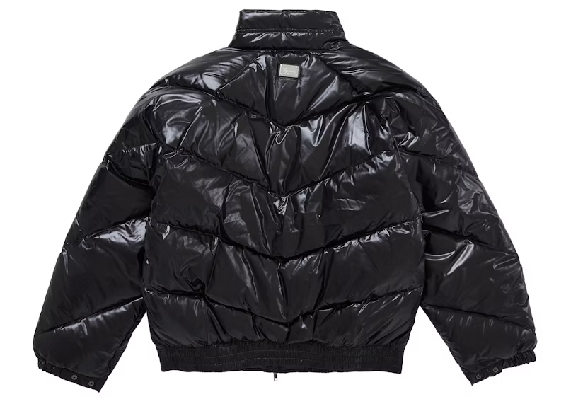 Supreme x Schott Glossy Lightweight Down Puffer Jacket Black
