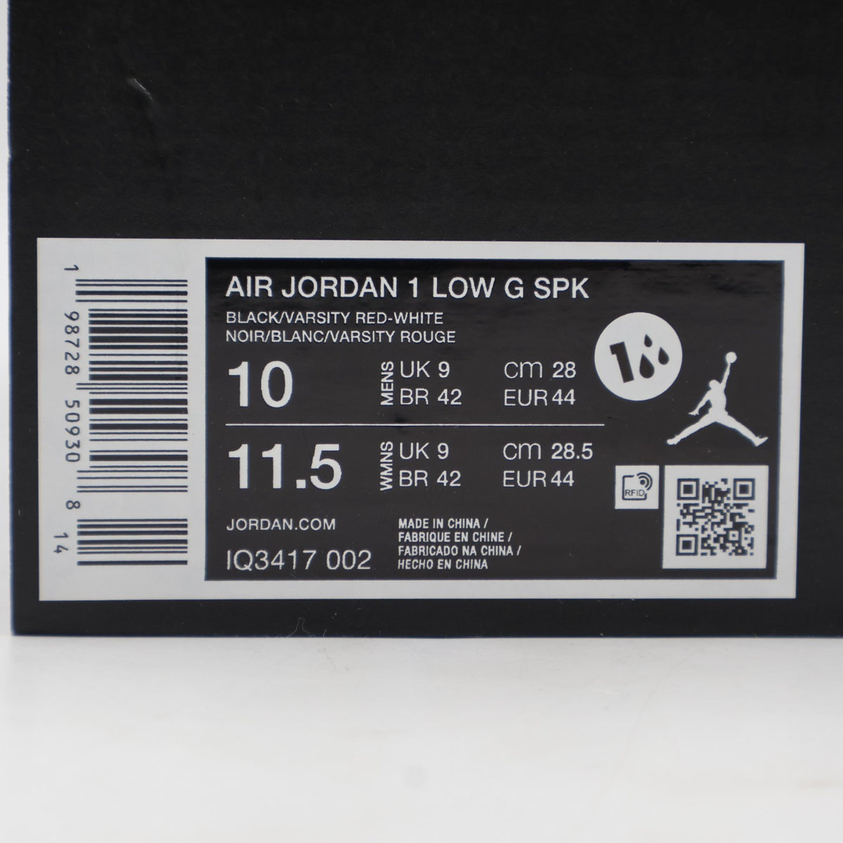 IQ3417-002 Nike Air Jordan 1 Low Golf Black White Varsity Red (Men's)