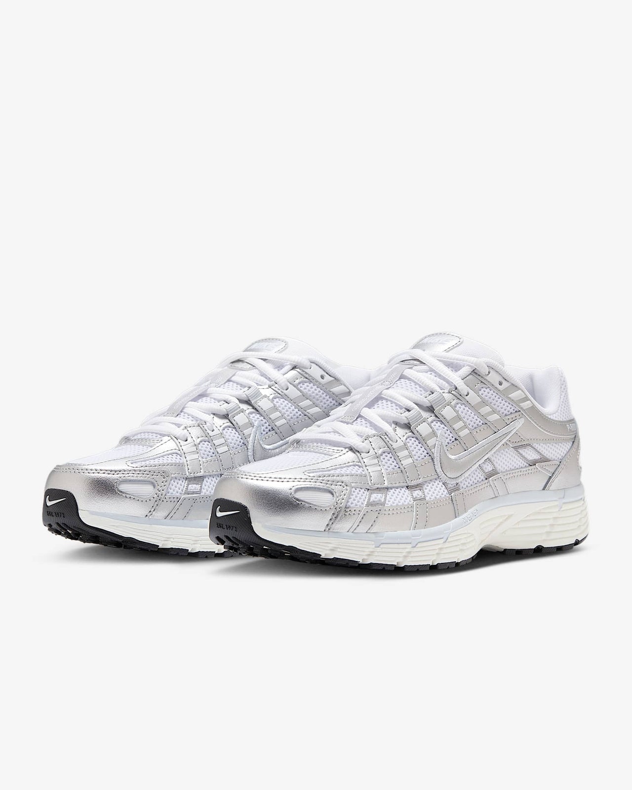BV1021-106 Nike P-6000 White Blue Tint Sail Metallic Silver (Women's)