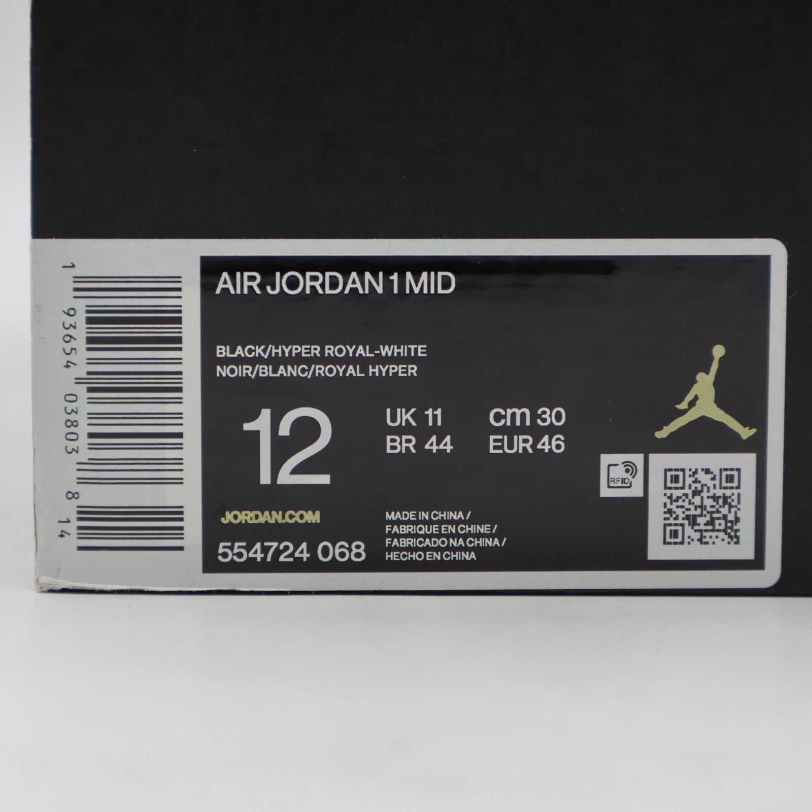 554724-068 NIKE AIR JORDAN 1 MID BLACK BLUE (Men's)