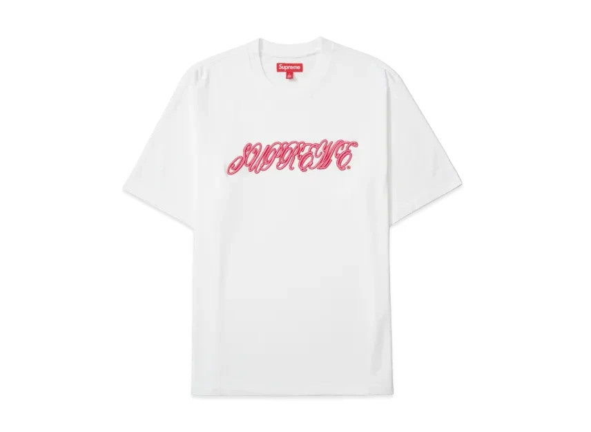 Supreme Raised Script S/S Top "White"