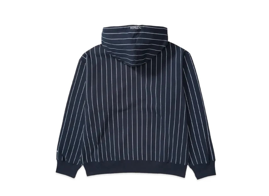 Supreme Devil S Logo Zip Up Hooded Sweatshirt "Stripe"