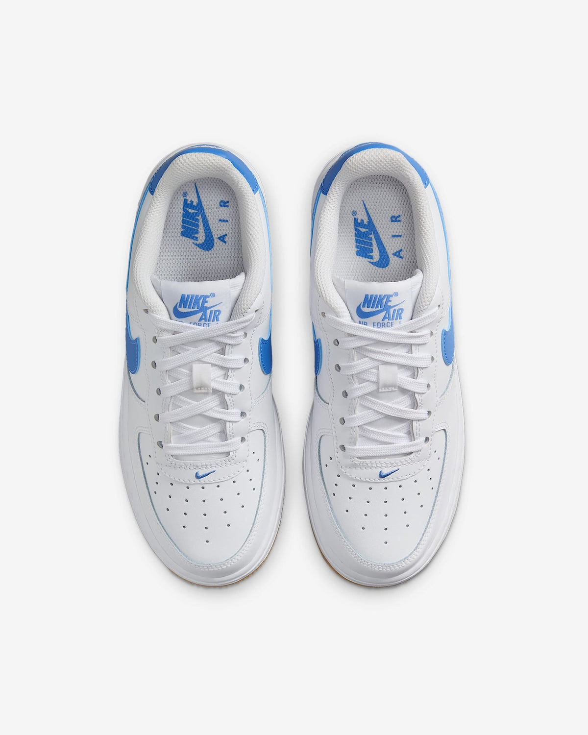 FV5948-115 Nike GS Air Force 1 White Gum Light Brown Blue Beyond