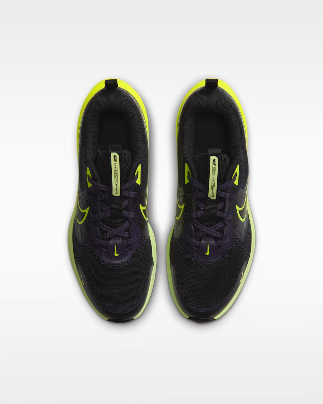 IU8571-032 Nike GS Cosmic Runner "Black/Purple Dynasty/Barely Volt/Lemon Venom"