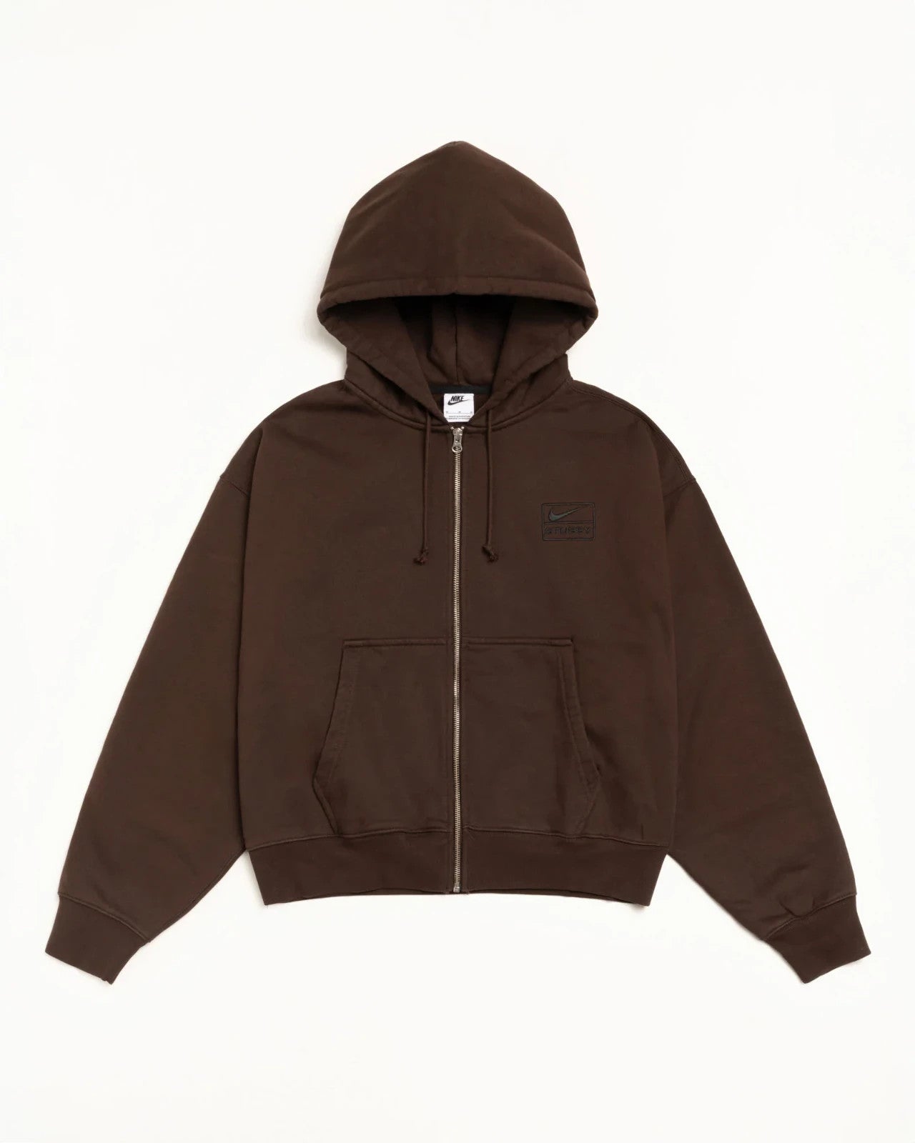 FJ9175-261 Stussy Nike Stone Washed Fleece Zip Hoodie Dark Cinder (US Size)