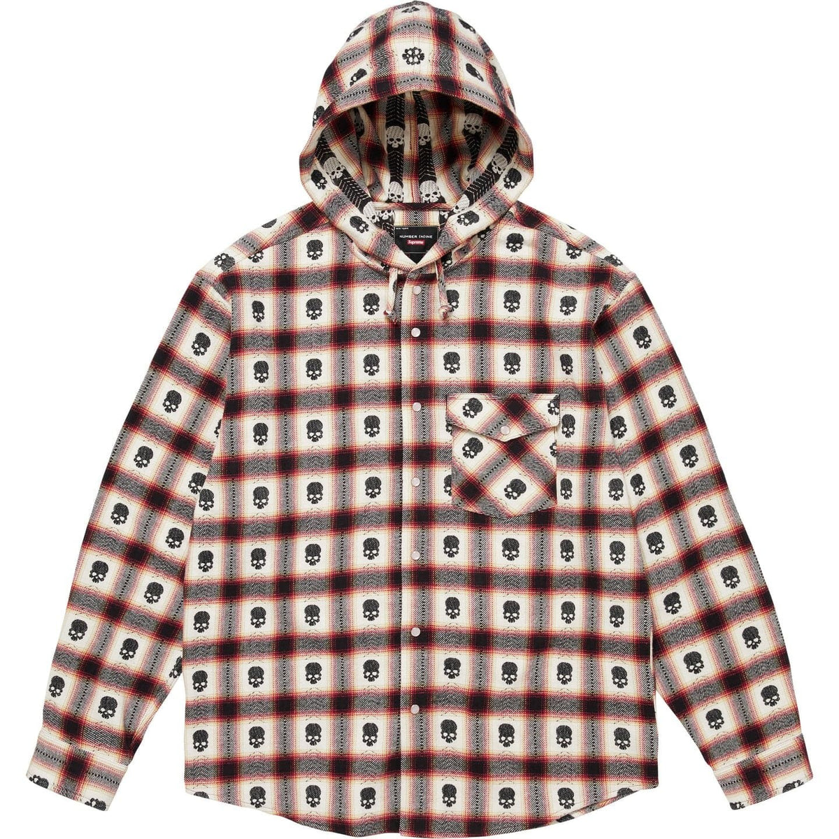 Supreme Number (N)ine Hooded Flannel Shirt White