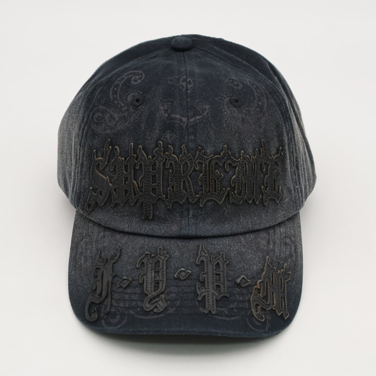 Supreme Leather Applique 6-Panel Black