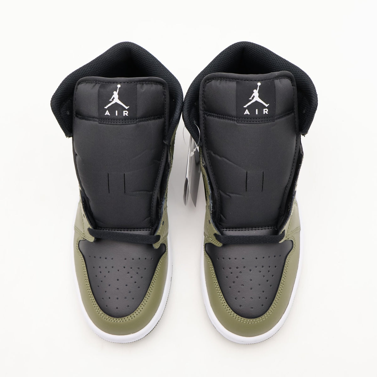DQ8426-092 Nike Air Jordan 1 Mid Black Medium Olive Sail White (Men's)
