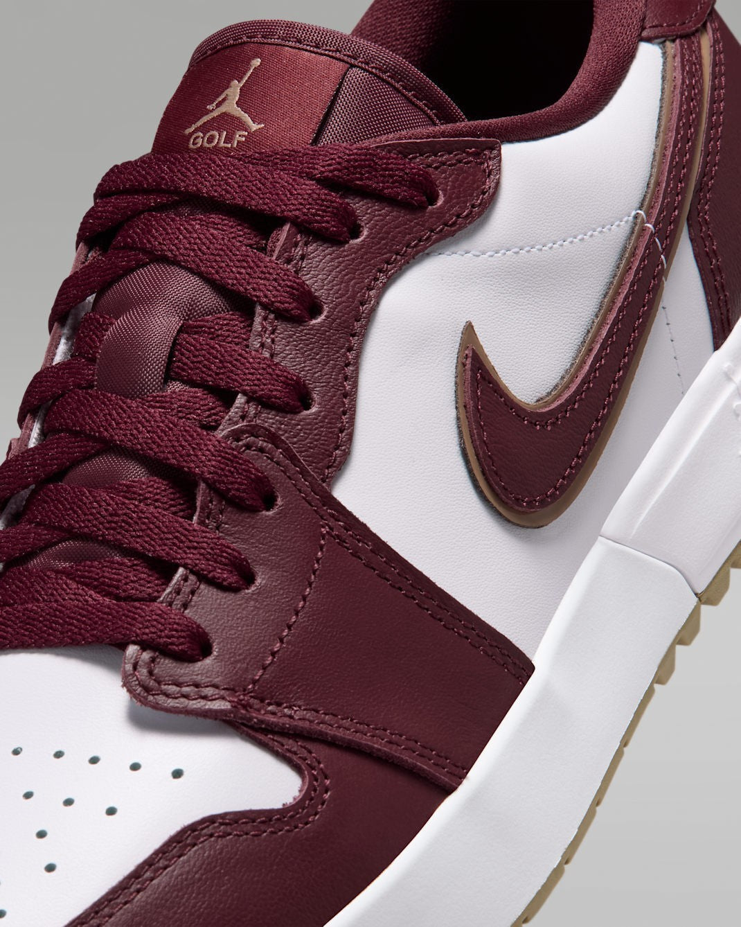 IQ3417-601 Nike Air Jordan 1 Low Golf Spike "Dark Team Red/White" (Men's)