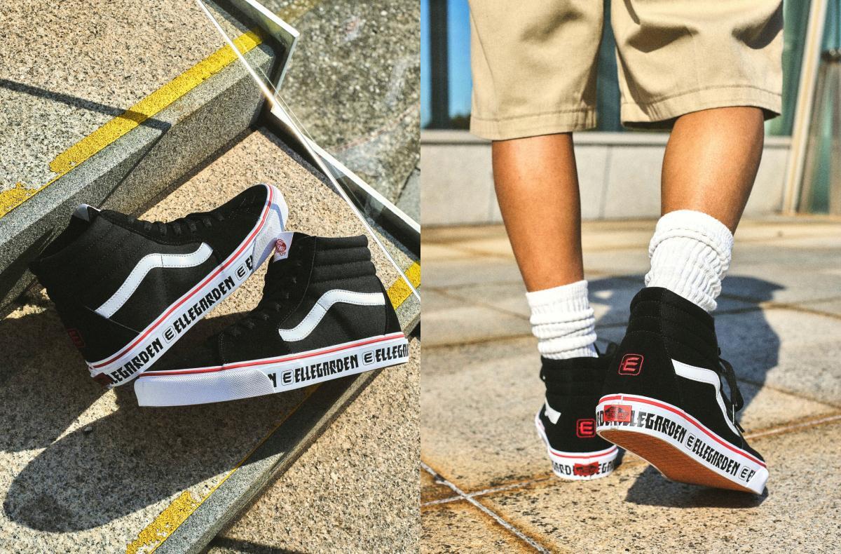 687688-0001 ELLEGARDEN Ã Vans Sk8-Hi Black White Red (V38CF ELLE) (Men's)