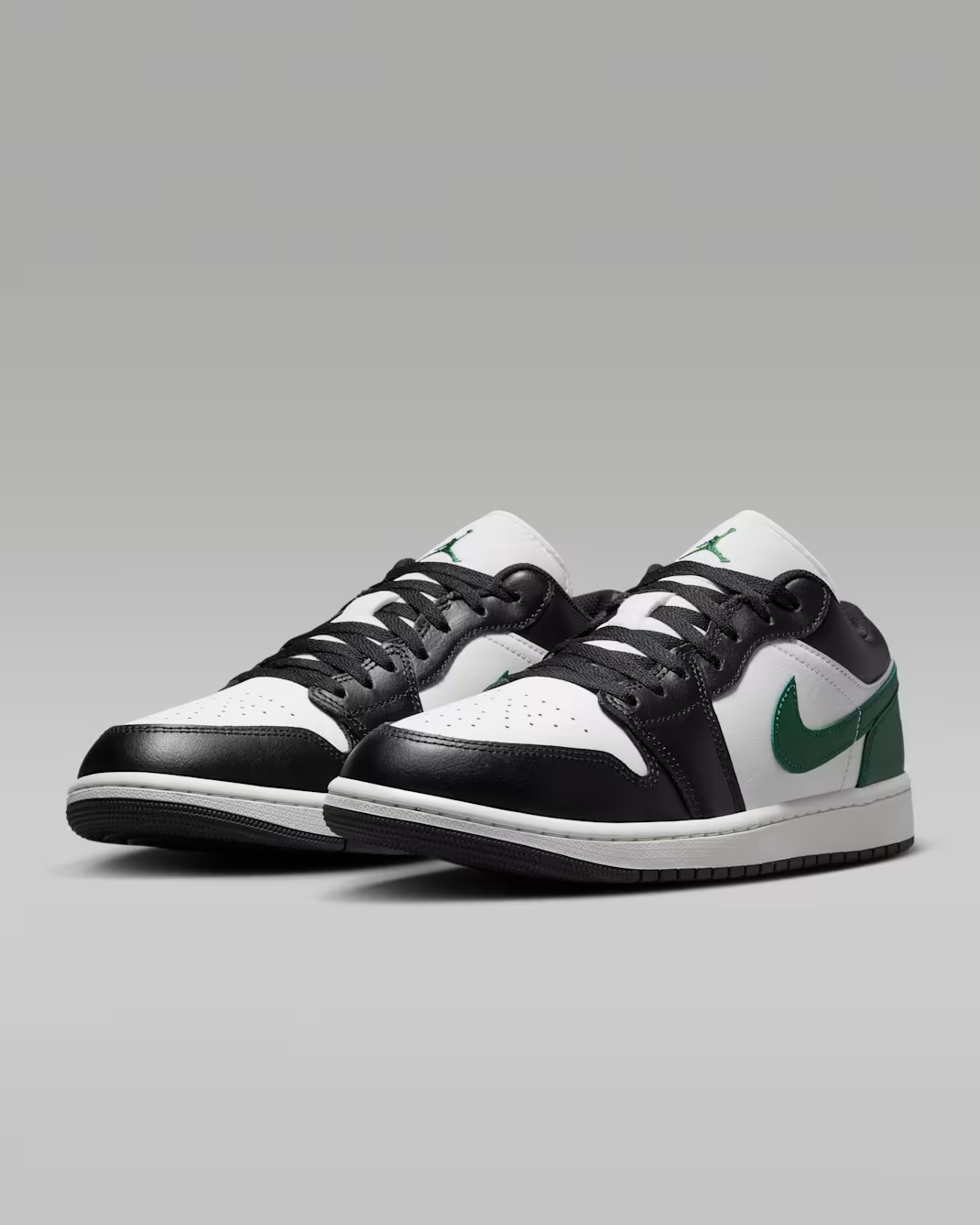 553558-047 Nike Air Jordan 1 Low "Black/Gorge Green" (Men's)
