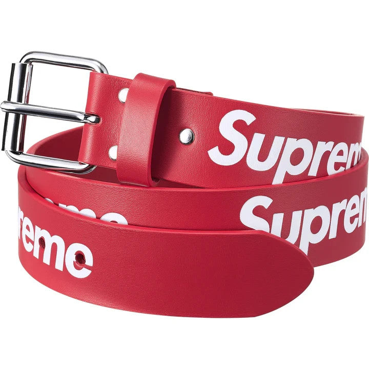 Supreme Repeat Leather Belt (25FW) Red