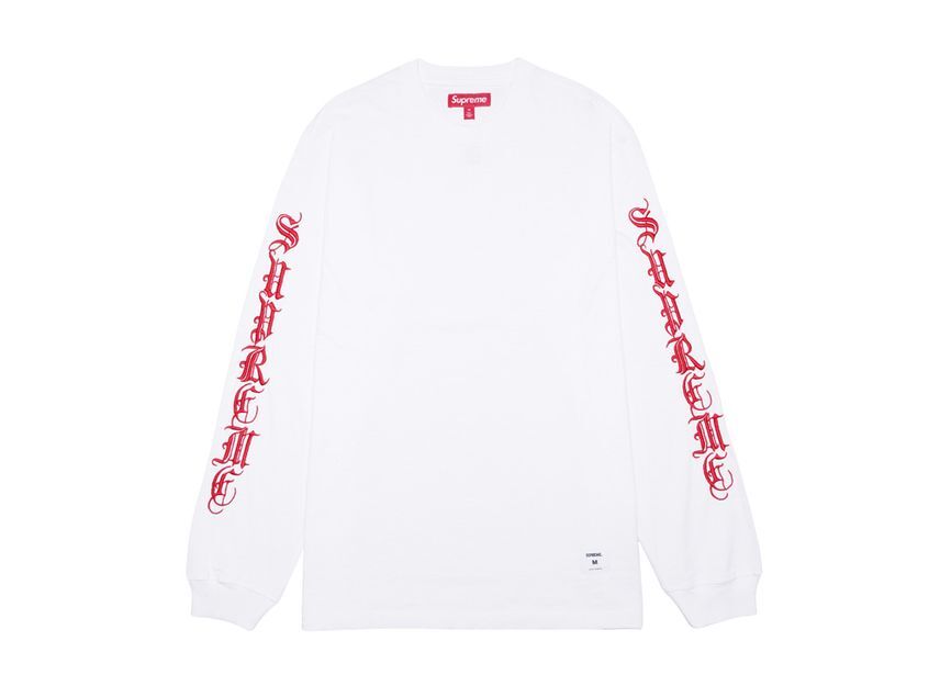 Supreme Old English L/S Top White