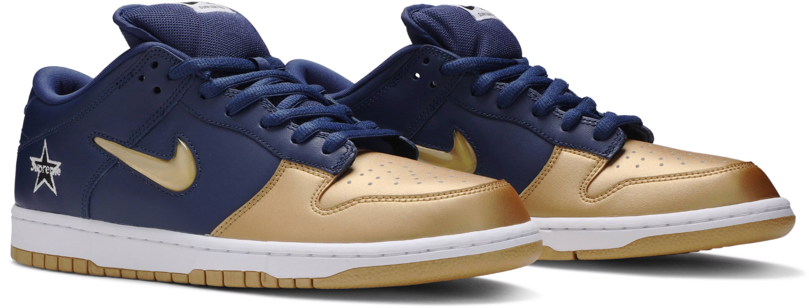 CK3480-700 Supreme Ã Nike SB Dunk Low OG QS "Metallic Gold/Navy" (Men's)