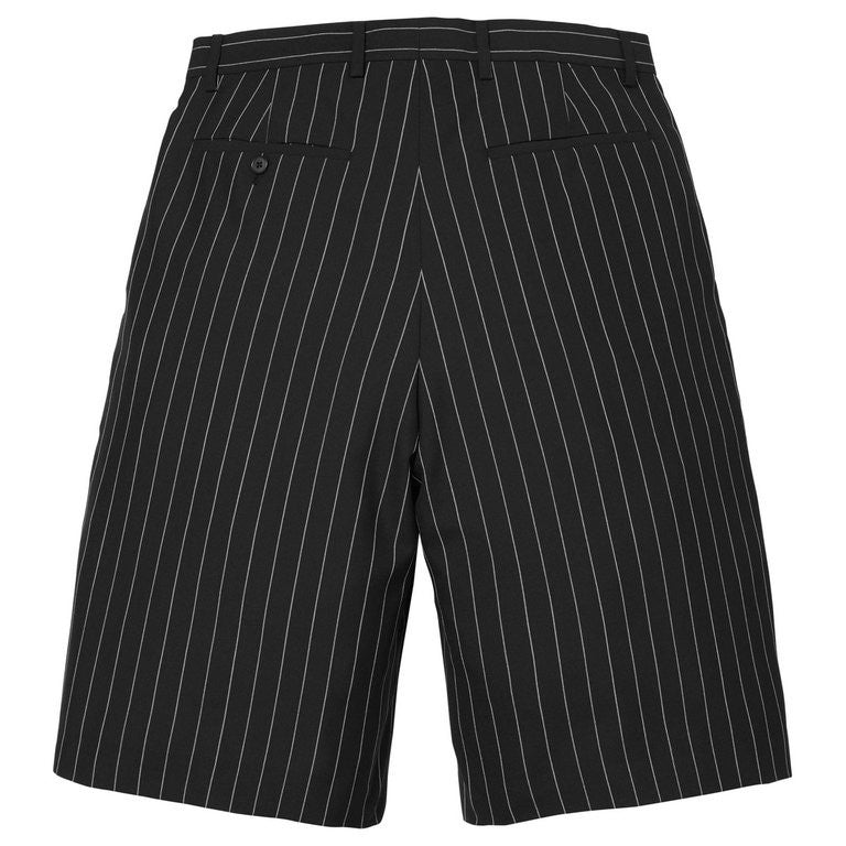 Supreme Pinstripe Wool Trouser Short Black