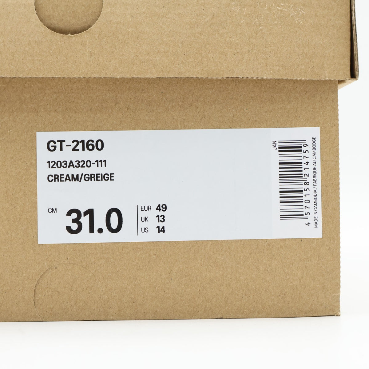 1203A320-111 Asics GT-2160 Cream Greige (Men's)